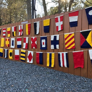 Nautical Signal Code Flag Set On String Set of 40 Hand Sewn, Double Sided Cotton Flags High Quality Alphabet Flag Set image 4