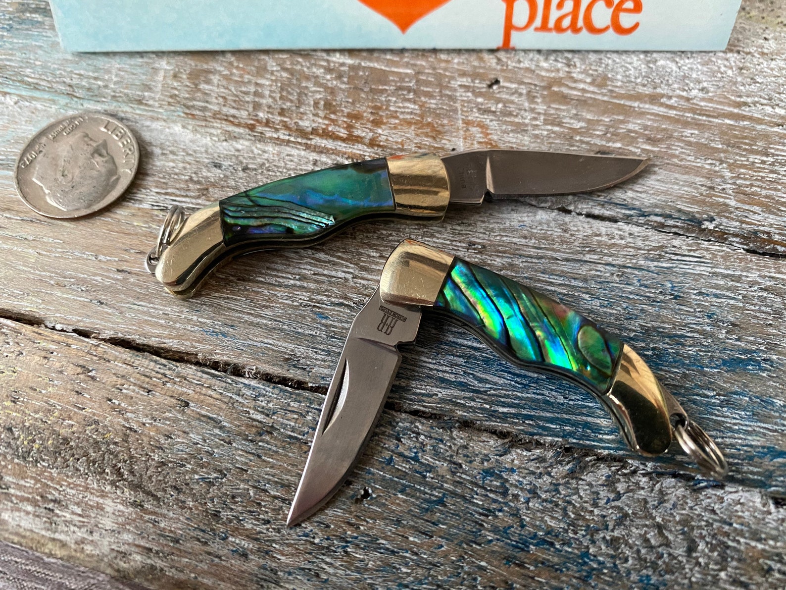Mini Pocket Knife Keychain w/ Abalone Handle Working Folding Etsy