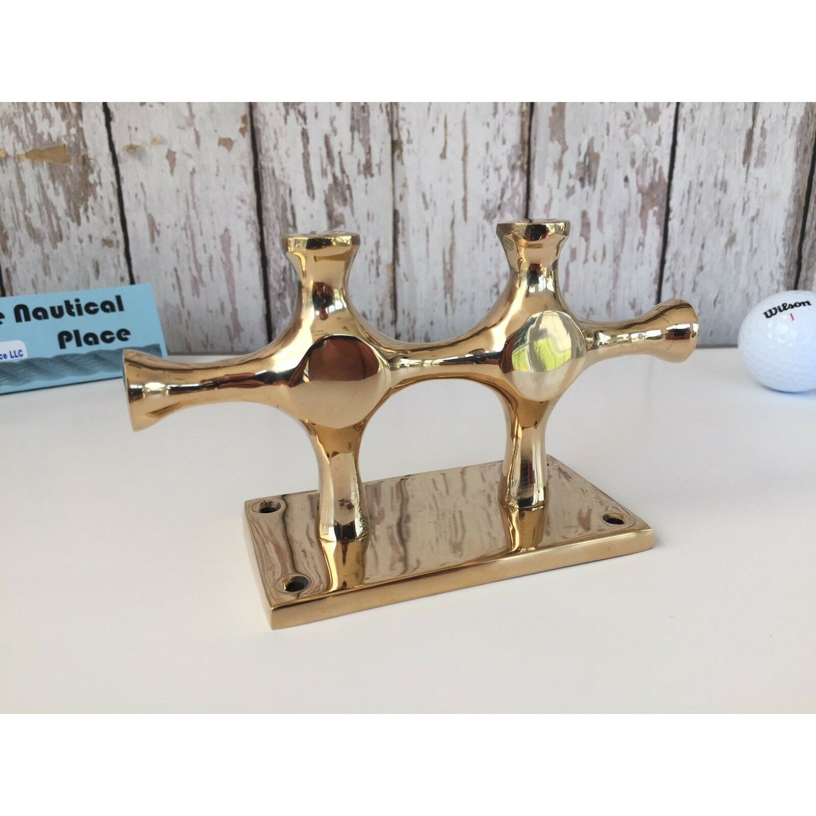 Large Brass Double Cross Bollard Cleat Nautical Marine Boat Dock