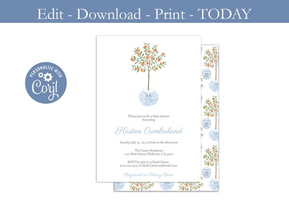 Printable Bridal Shower Invitation Elegant Wedding Shower | Etsy