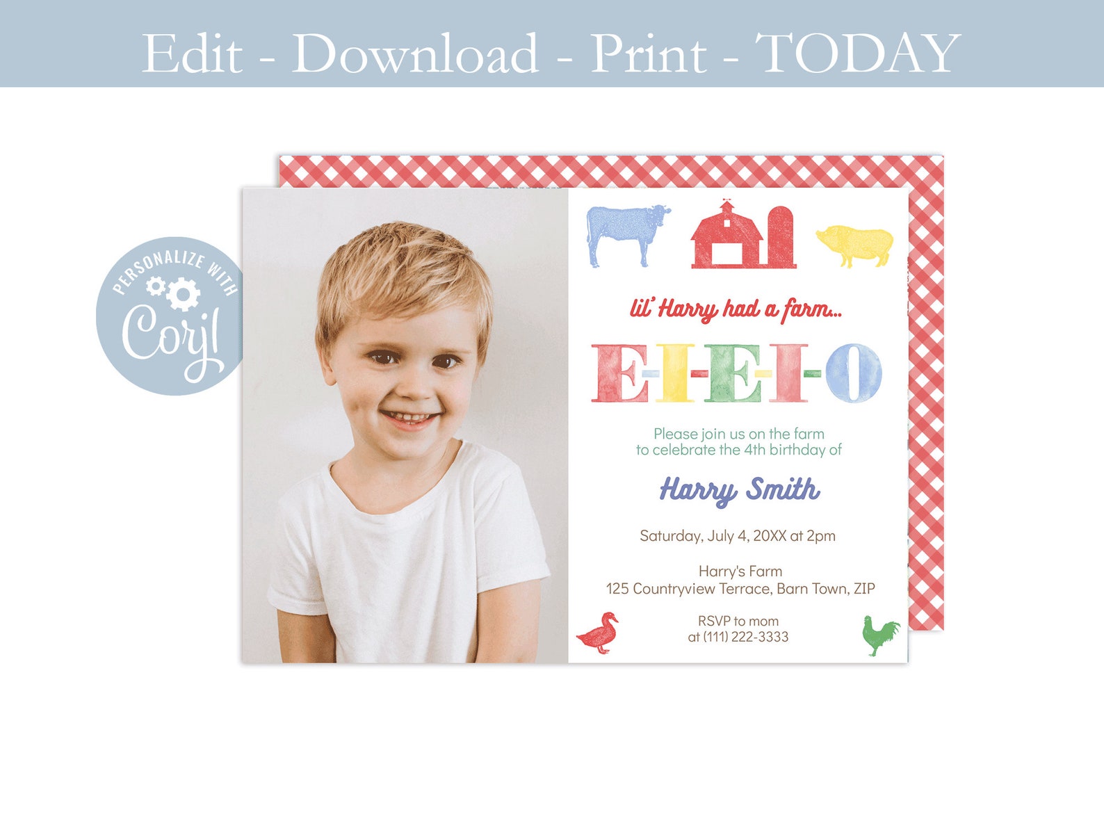 Petting Zoo Party Invite Template Farm Birthday Invitation | Etsy