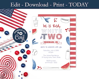 Printable Baseball 2nd Birthday Party Invitation, Little Slugger 2nd Birthday, Rookie, Second Birthday Ideas for Boy, Template Invite, PDF