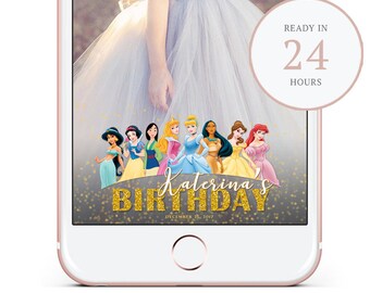 Disney princess Birthday Snapchat Filter. Princess Snapchat GeoFilter. Custom Snapchat Filter. Snapchat GeoFilter. Personalized Filter
