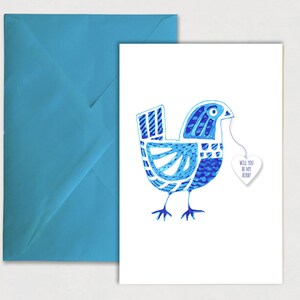 Vuoi essere il mio uccello? – Biglietto di auguri, San Valentino, Incontri, Amore, illustrazione di uccello, gergo di Dublino