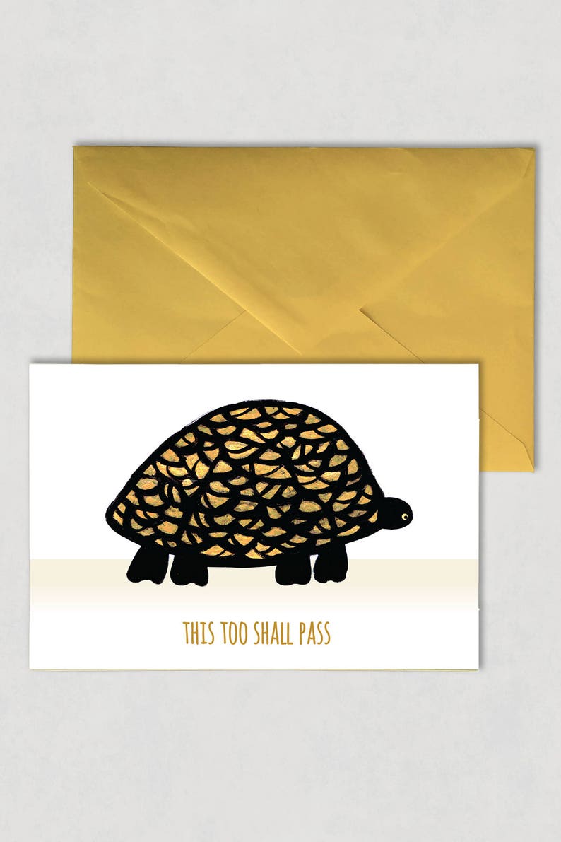 This Tool Shall Pass Greeting card, illustration, tortoise, turtle, time is a healer image 1