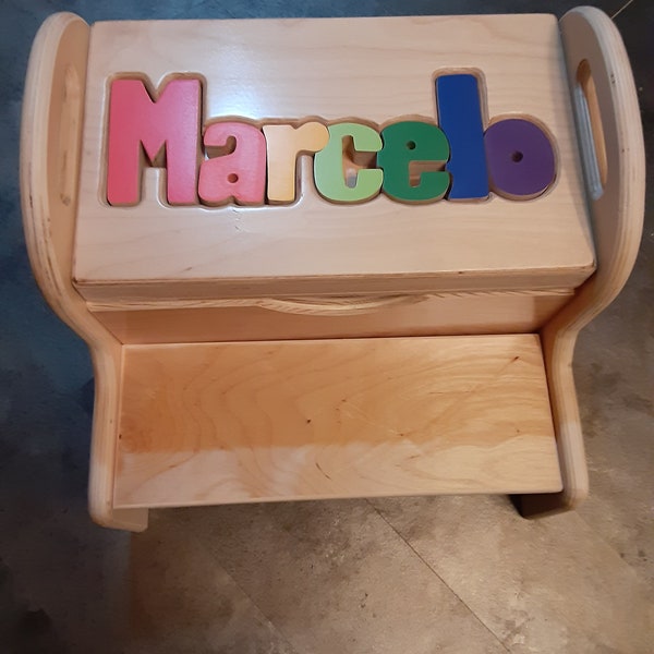 Premium" Natural Name Puzzle Stool - "FREE" Shipping"