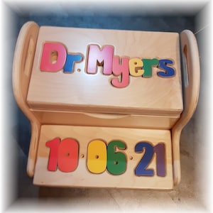 Premium Birthday Name Puzzle Stool (&quot;FREE&quot; Shipping)