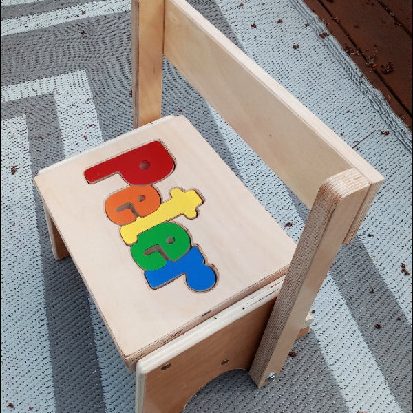 FLIP Name Puzzle Stool ("FREE" Shipping)