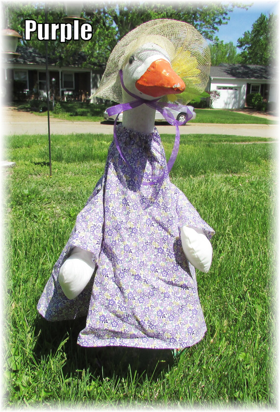 Large Lawn Goose 23 25 Tall Outfits Etsy