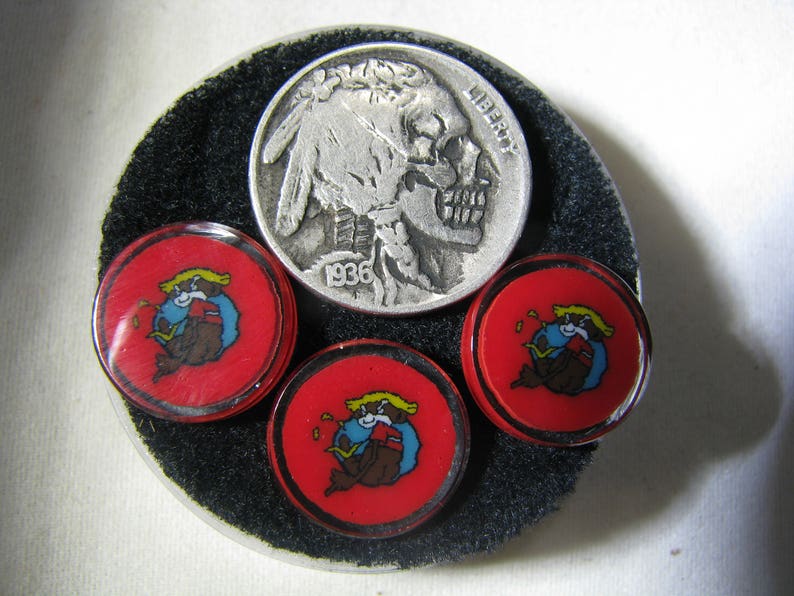 Johnny Chimpo Mille Coin by Omar Valadez ~ Rare Super Trooper 2 Tribute Slice Glass Millefiori ~ Polished Murrine Cabochon Milli