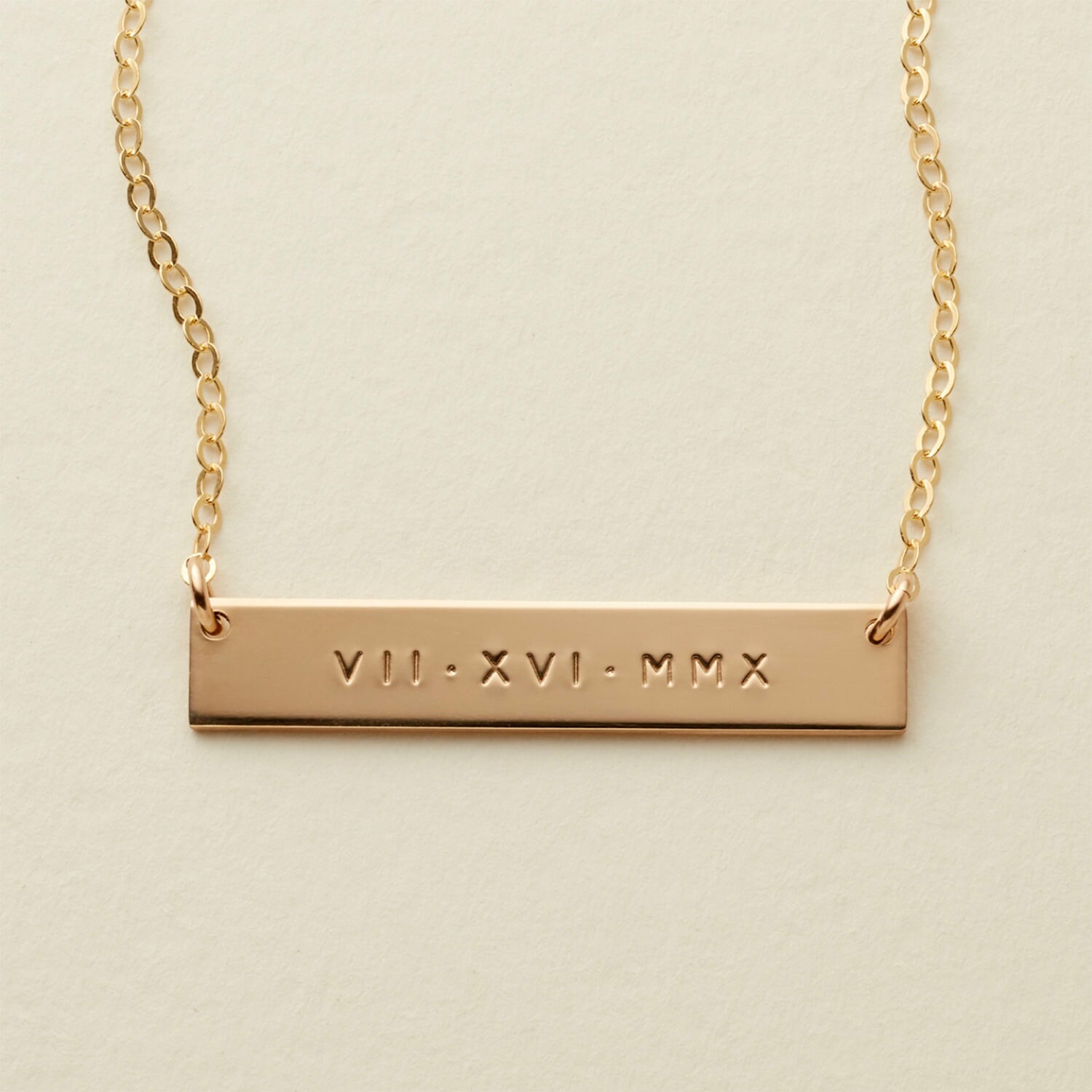 Roman Numerals Bar Necklace