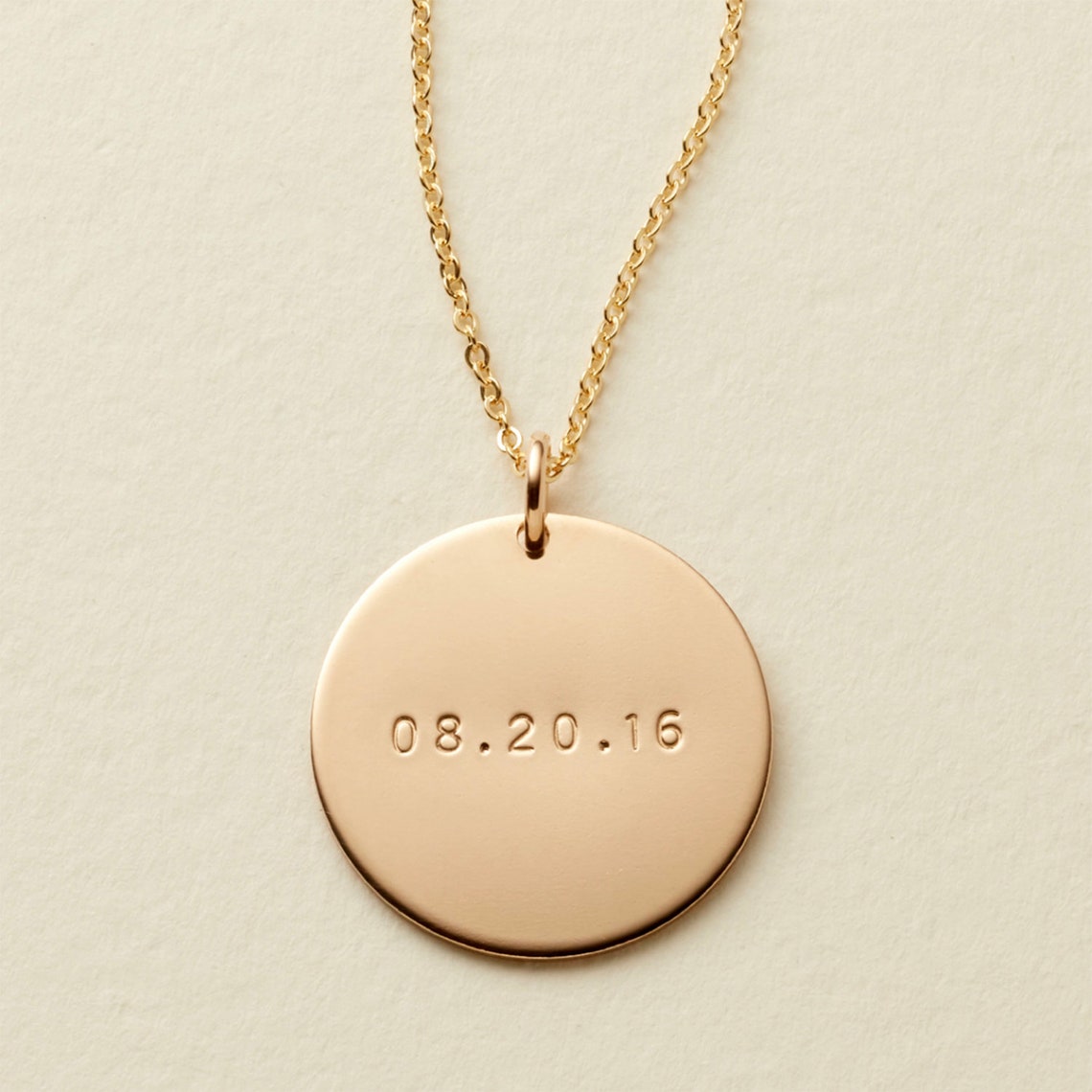 3/4 inch 14kt Gold Filled Date Necklace / Silver Gold or Etsy