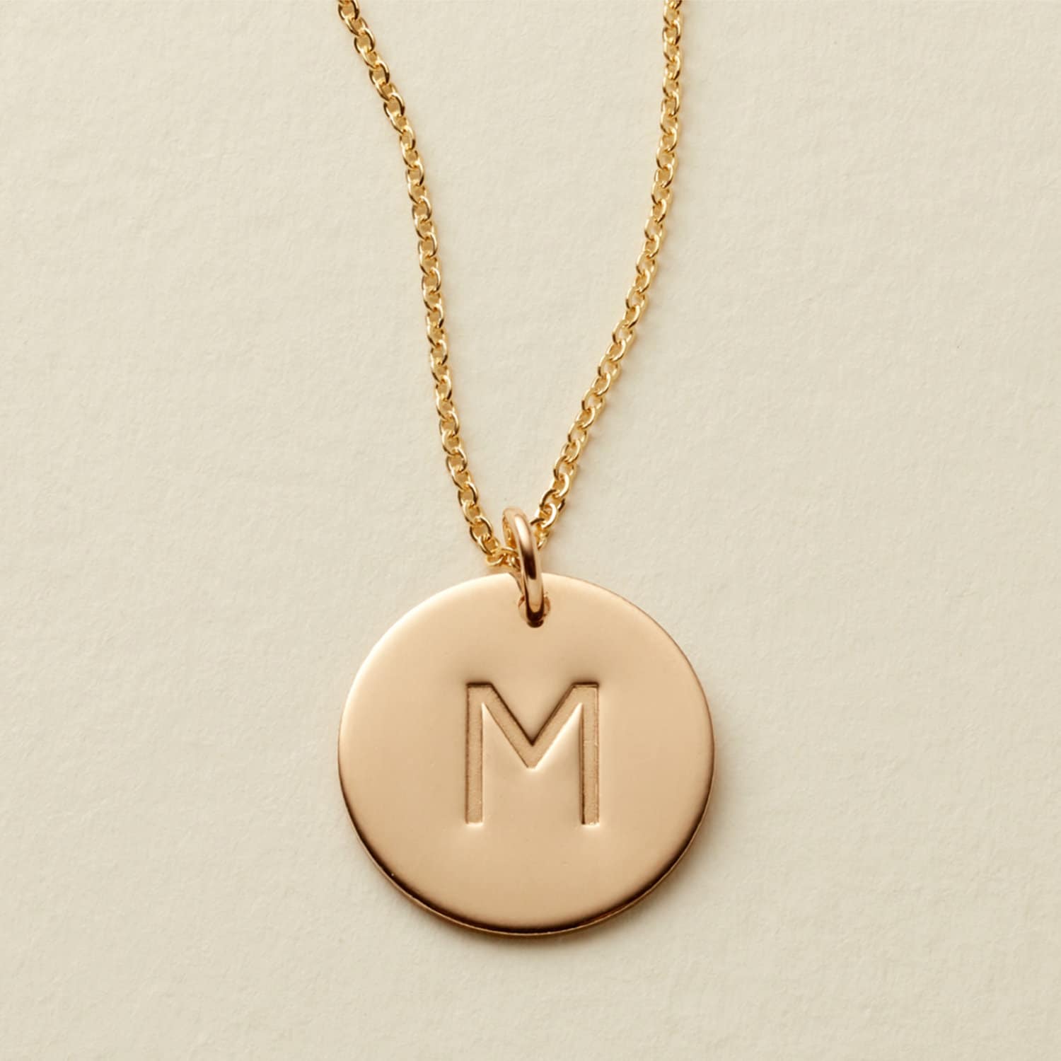 Initial Disc Necklace - 5/8"