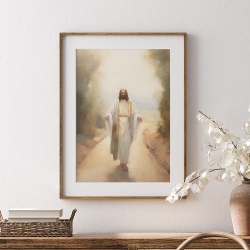 Jesus Christ Art Print, Come Follow Me Signed LDS Artwork, 8x10 11x14 Christian Wall Decor, Vintage Religious Fine Art Gift, Walk With Me