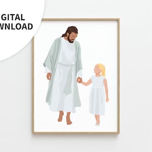 Jesus Christ Artwork, LDS Baptism, Following the Savior, Primary Children 2023, Christian Art, Gospel Home Decor, Church Wall Art, Child Art
