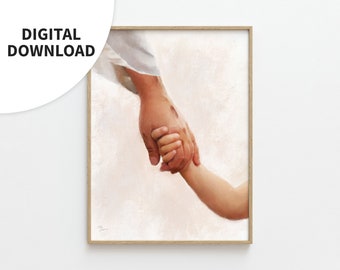 Jezus Christus artwork, digitale download, LDS doopsel, &quot;De Heiland volgen&quot;, lichte huid, 2023 Primary Children Gift, Come Follow Me Lesson