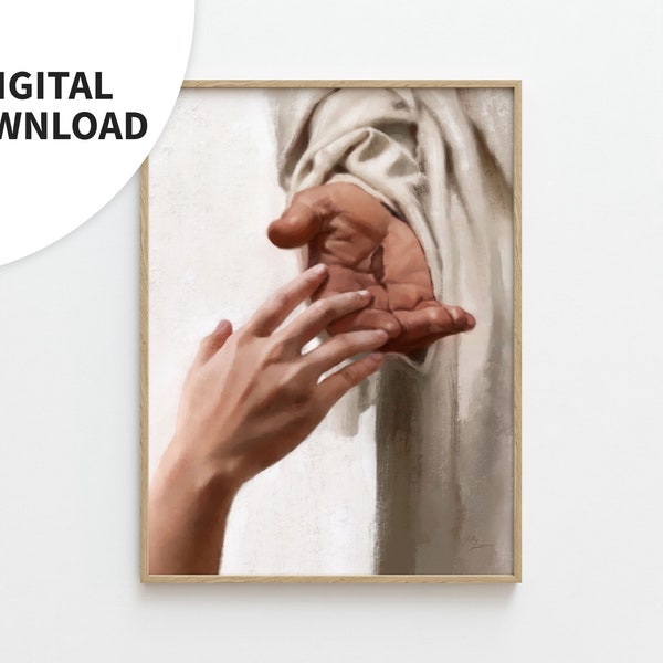 Jesus Christ Artwork, Digital Download, "The Resurrected Christ," Christian Art, LDS, Gospel Art, Come Follow Me Printable, Christ and Woman