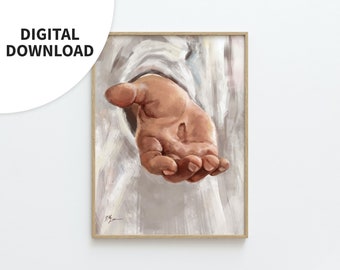 Jezus Christus artwork, digitale download, &quot;gegraveerd in zijn handen&quot;, kom volg mij afdrukbaar, christelijke kunst, gospel home decor, kerkkunst, LDS