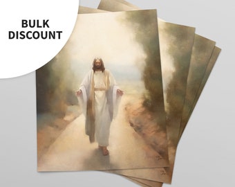 Jesus Christ Artwork, Bulk Discount - 2, 5, 10, 20, 100 Prints, "Come Follow Me," Christian, LDS, Gospel Art, Vintage Watercolor, Classical