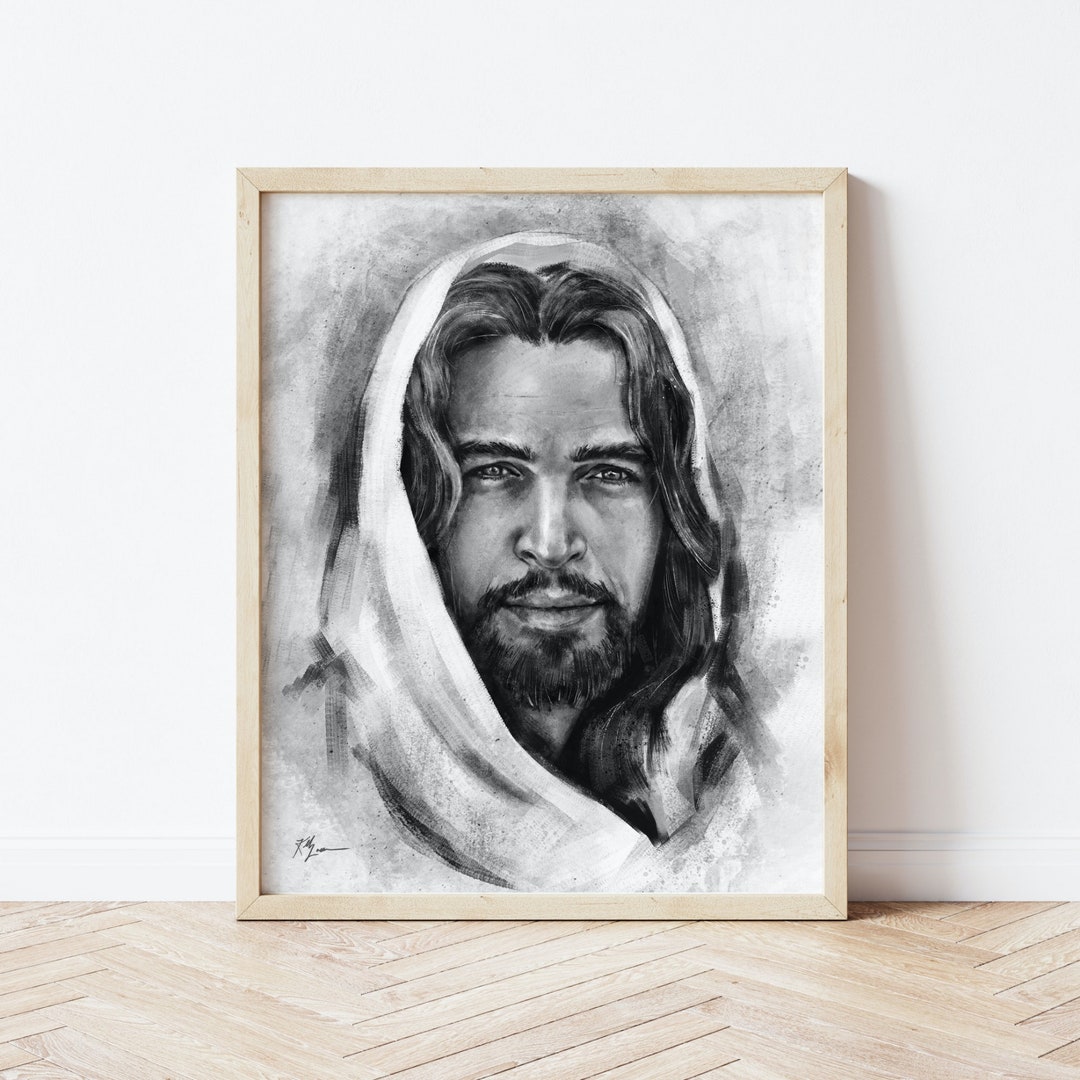 Jesus Christ Artwork, "i Am," Charcoal Gospel Art Print, Christian Art ...