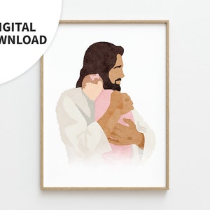 Jesus Holding Baby Girl Artwork, &quot;Little One,&quot; Miscarriage Gift, Baby Blessing, Christian Art, Gospel Home Decor, Baby Loss, Newborn