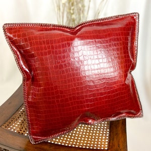 Red leather cushion