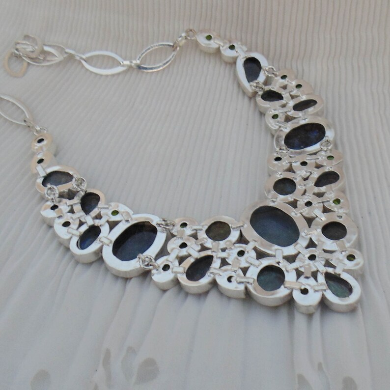 Necklaces For Mom Natural Gemstone Silver Necklace Peridot Quartz Handmade Gift Jewelry Necklaces For Women Labradorite Necklace
