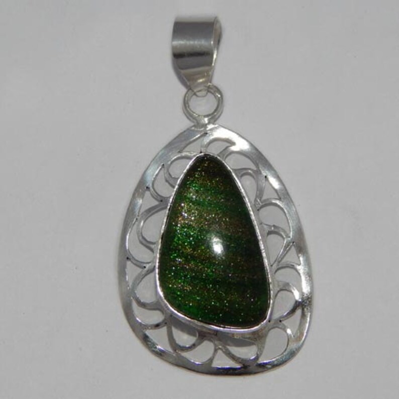 1046 Genuine Dichroic Glass Stylish Fancy Shape Dichroic Glass Jewelry 13 Gms Dichroic Glass Sterling Silver Pendant DTP
