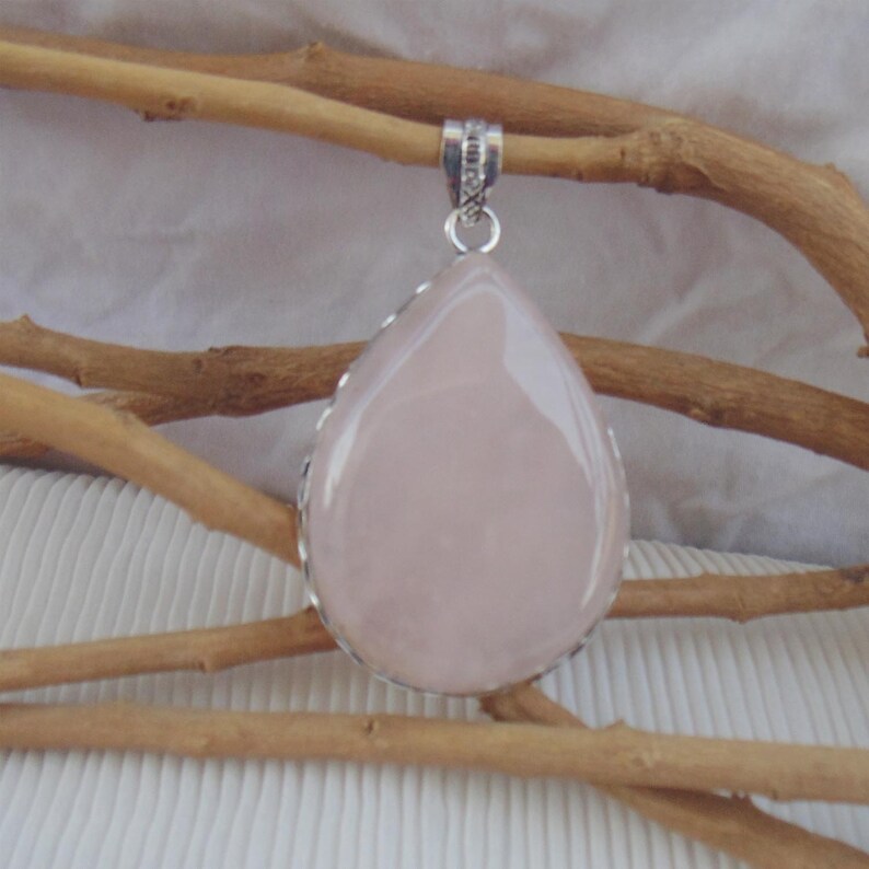 Rose Quartz Pendant,Natural Gemstone Collection P1846 Simple Bezel Set Pendant,Beautiful Pendant Lovely Rose Quartz Gemstone Jewelry