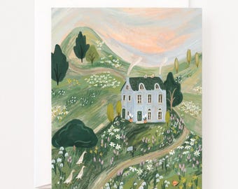 Spring Slope Card | Illustrated Landscape Everyday Greeting Cards