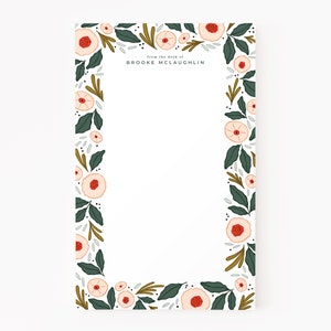 Marisol Blooms Personalized Notepad | Illustrated Floral Personalized Stationery Notepad with Custom Design