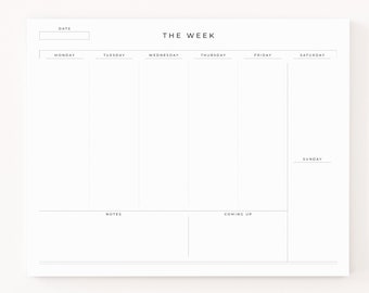 Weekly Planner Notepad | Minimalist Weekly Desk Notepad, Mousepad Planner Notepad : Minimalist Weekly To Do Notepad