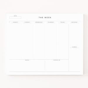 Tygodniowy planer notatnik | Minimalistyczny tygodniowy notatnik biurkowy, notatnik planera podkładki pod mysz: Minimalistyczny tygodniowy notatnik do zrobienia