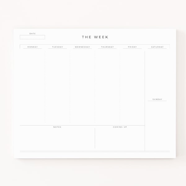 Weekly Planner Notepad | Minimalist Weekly Desk Notepad, Mousepad Planner Notepad : Minimalist Weekly To Do Notepad