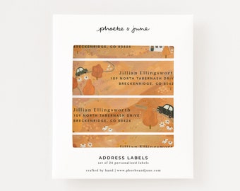 Thanksgiving Slope Custom Address Labels | Autumn Personalized Return Address Labels