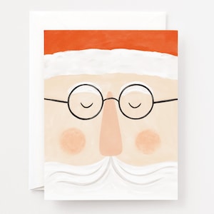 Conjunto de 8 cartões de Papai Noel ou cartão único | Cartões de Natal ilustrados de Papai Noel, pacote de cartões de Natal em branco dobrados
