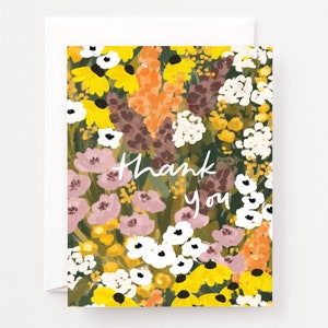 Prairie Thank You Cards : Prairie Thank You Greeting Card or Greeting Card Set with Floral Prairie Field image 1