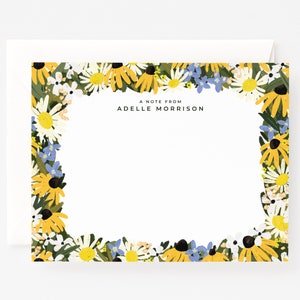 12 personalisierte Notizkarten Set | Parkway Blooms Personalisierte Flache Karten, Personalisiertes Briefpapier Set