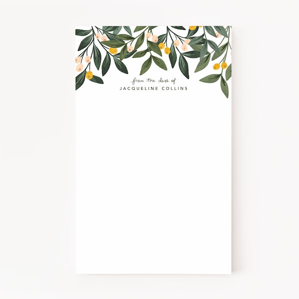 Orchard Personalized Notepad | Illustrated Stationery Notepad, Custom Notepad Personalized