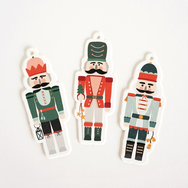 Nutcrackers Gift Tag Set of 9 | Die Cut Christmas Nutcracker Holiday Gift Tags, Christmas Gift Wrap