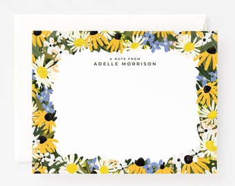 Set of 12 Personalized Note Cards Set | Parkway Blooms Custom Flat Cards, Personalized Stationery Set