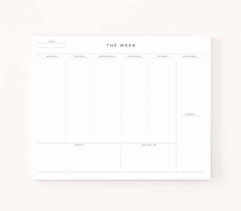 Minimalist Weekly Desk Pad and To-do List Planner - Etsy