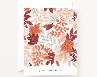 Give Thanks Thanksgiving Cards | Autumn Leaves Thanksgiving Card