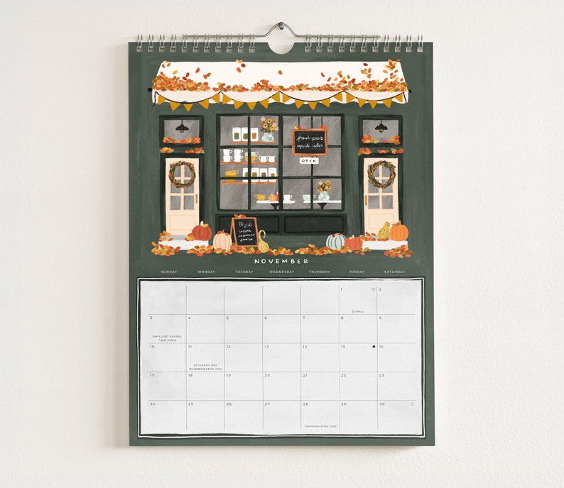 2024 Shops & Markets Calendar : Monthly Calendar, Illustrated Wall Calendar for Hanging image 6