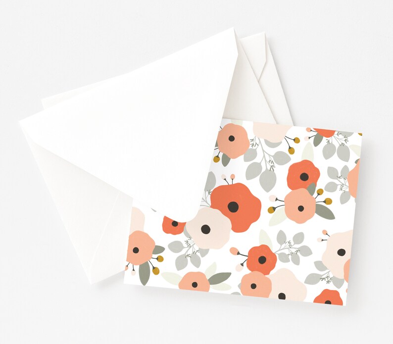 Bouquet Personalized Stationery Set Illustrated Floral Etsy