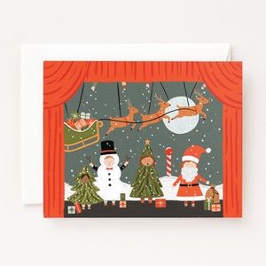 クリスマス ページェント ホリデー カード: 子供向けのクリスマス イラスト入りホリデー グリーティング カード、ホリデー カード 8 枚セットまたはグリーティング カード 1 枚