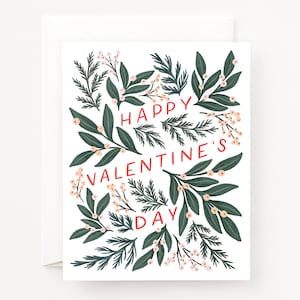 Valentijnsdagkaarten: botanisch geïllustreerde kerstkaartenset, wintervalentijn wenskaartenset van 8 of enkele kaart