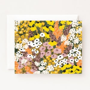 Set von 8 Präriekarten: Illustriertes Blumen-Notizkarten-Set mit Präriefeld, Blanko-Notizkarten mit Umschlägen