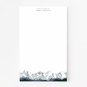 Cascades Personalized Notepad | Illustrated Cascade Mountains Stationery, Gender Neutral Note Pad