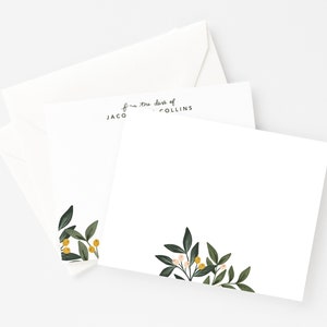 Personalized Flat Card Set of 12 Hand Lettered Personalized Stationery Set with Custom Note Cards, Orchard Collection Notes image 2
